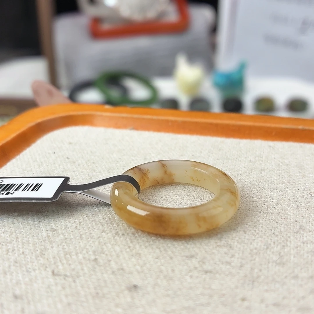 和田玉未镶嵌戒指c9桂花圆条17.0不退换