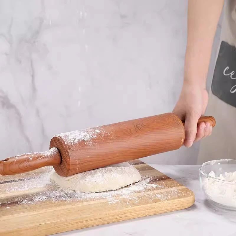 擀面杖走锤仿木饺子面条皮家用器滚轴滚筒式擀面棍大号通心压面棍