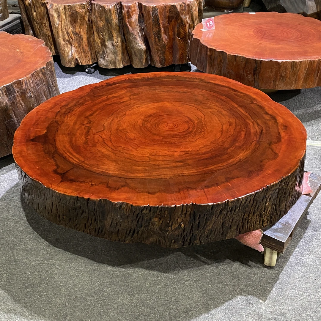 实木根雕花架创意原木 自然风化开裂属 正常现象