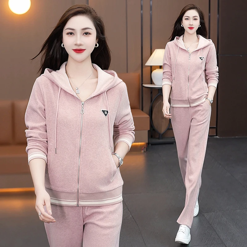 彩羊品牌装高档名牌洋气休闲服套装女新款显瘦运动开衫外套两件套