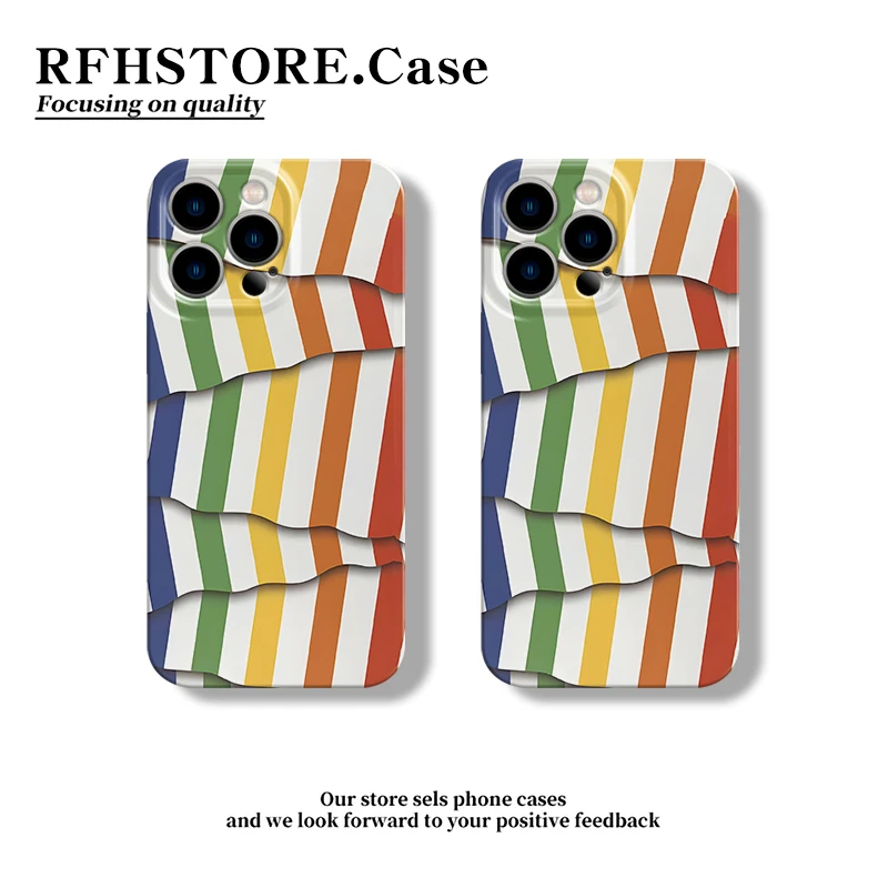 飞虎胜彩色不规则线条适用iphone16/15菲林手机壳华为oppo小米viv