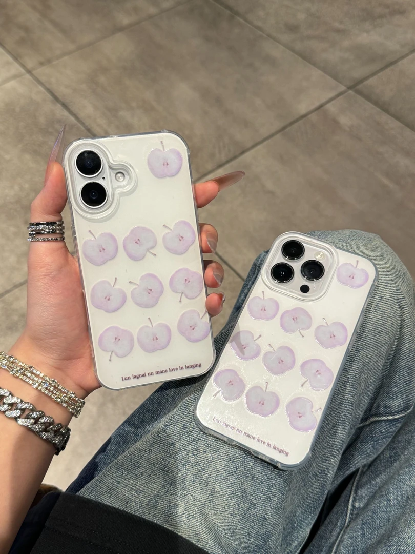 清透淡紫苹果适用苹果16华为p70手机壳iPhone14小米oppo