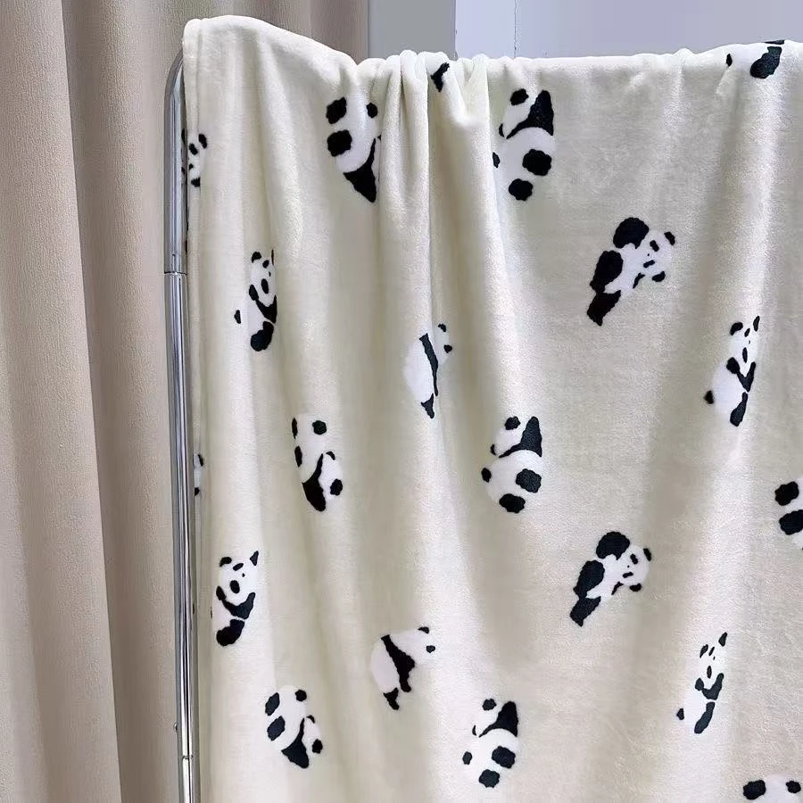 高级牛奶绒 可爱软萌熊猫毛毯 软乎午睡毯 180cmX200cm