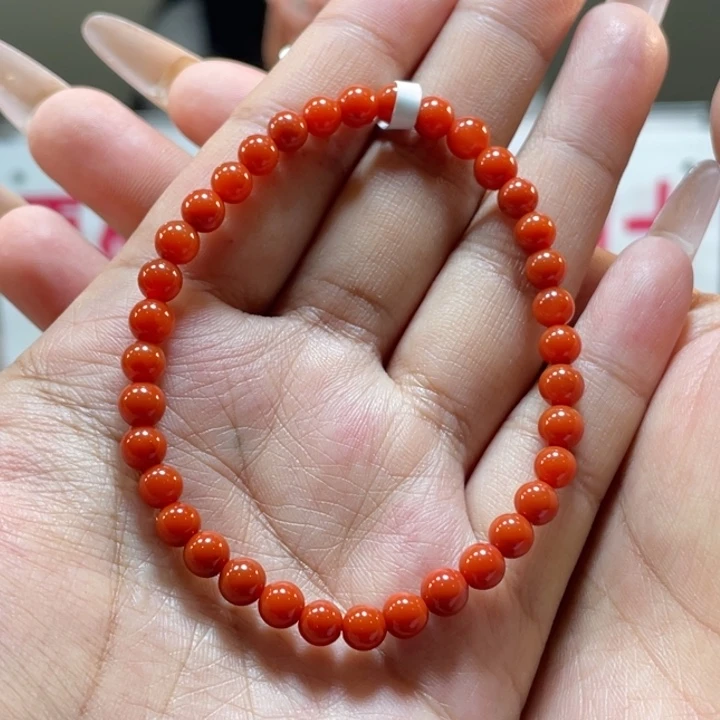 南红玛瑙原矿南红老南红柿子红卡5➕手串未镶嵌