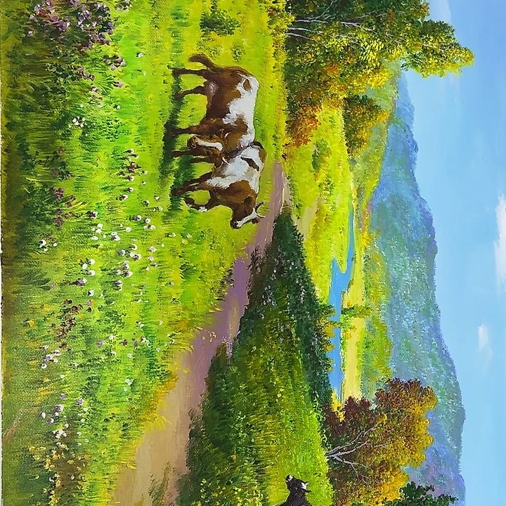 油画恭喜嘻嘻一直嘻嘻