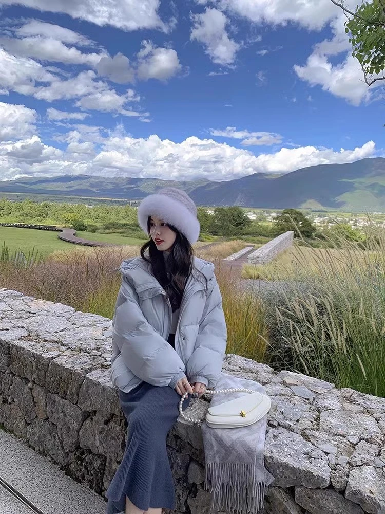 2025羽绒服女短款带帽加厚休闲宽松羽绒外套