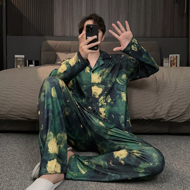 秋冬季男士睡衣2025新款羊绒蚕丝锁温保暖加绒春秋款家居服男德绒