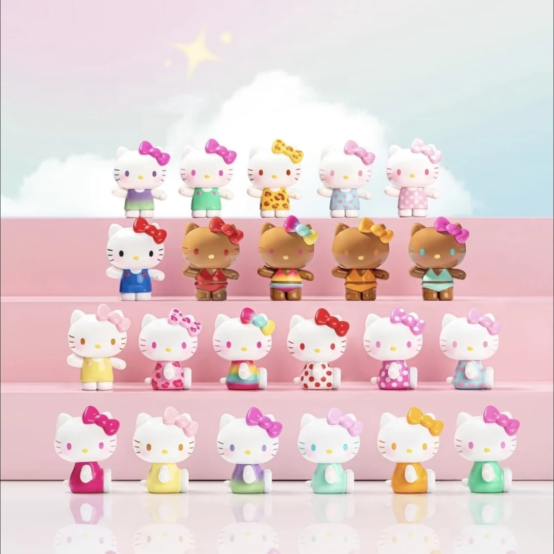 【代拆】正版三丽鸥HelloKitty夏日彩虹糖萌粒盲袋盲盒潮玩摆件礼物