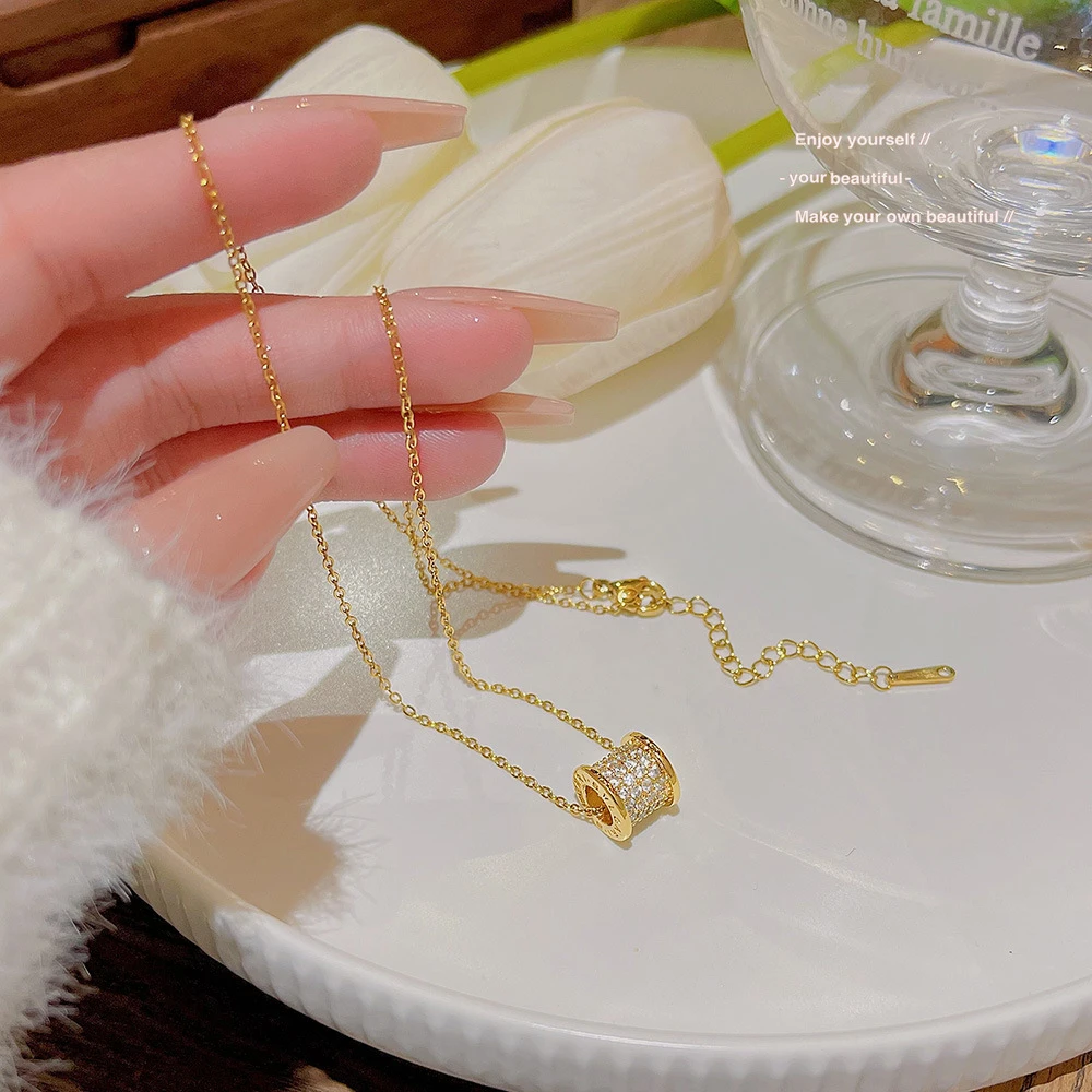 钛钢项链 新款钛钢项链不掉色女夏季高级感小众网红吊坠百