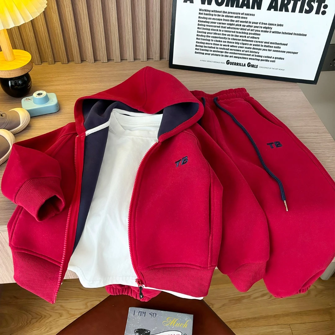 男童春秋款套装2025新款中大童秋季宽松男孩秋装儿童连帽卫衣帅气