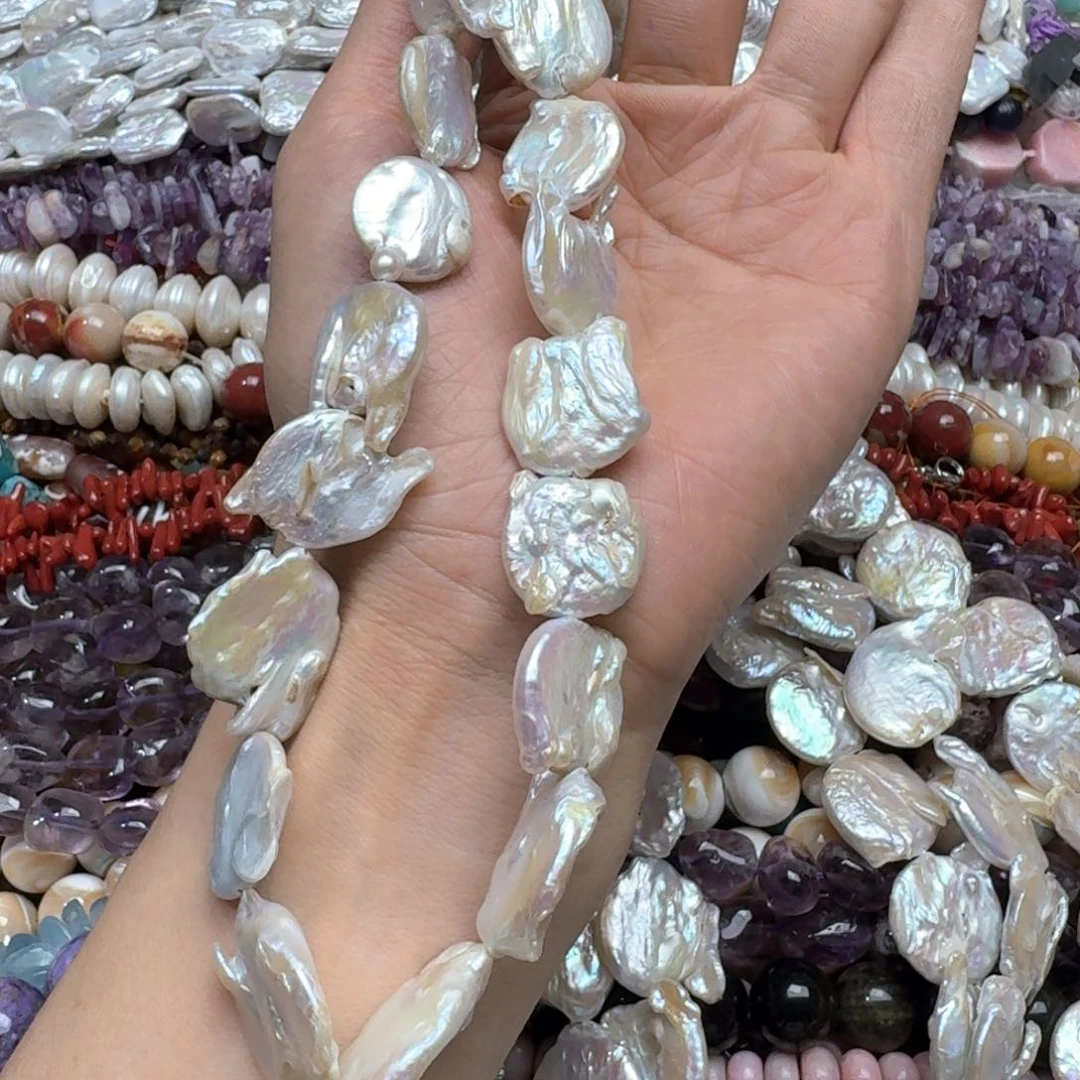 合金玛瑙/玉髓珠宝半成品一条21mm巴洛克珍珠