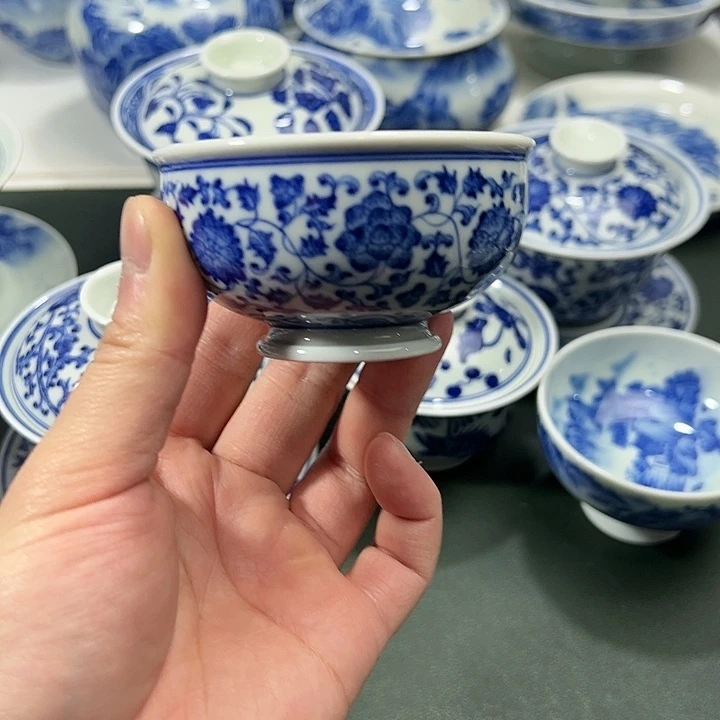 微瑕柴窑点工缠枝花卉小高足