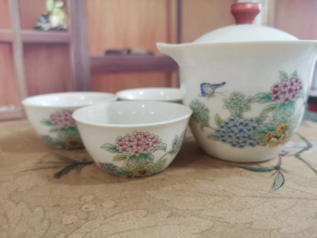 喜上眉梢一壶三杯带包户外2002便携式旅行茶具