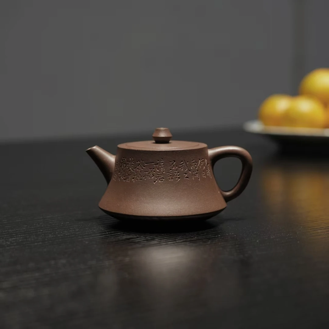 【柱础】130cc  大水潭天青泥  宜兴原矿正品紫砂壶