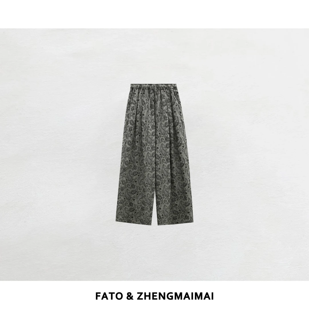 【郑买买】腰果花裤 新款复古嬉皮百搭腰果花垂感休闲长裤HH50628K1
