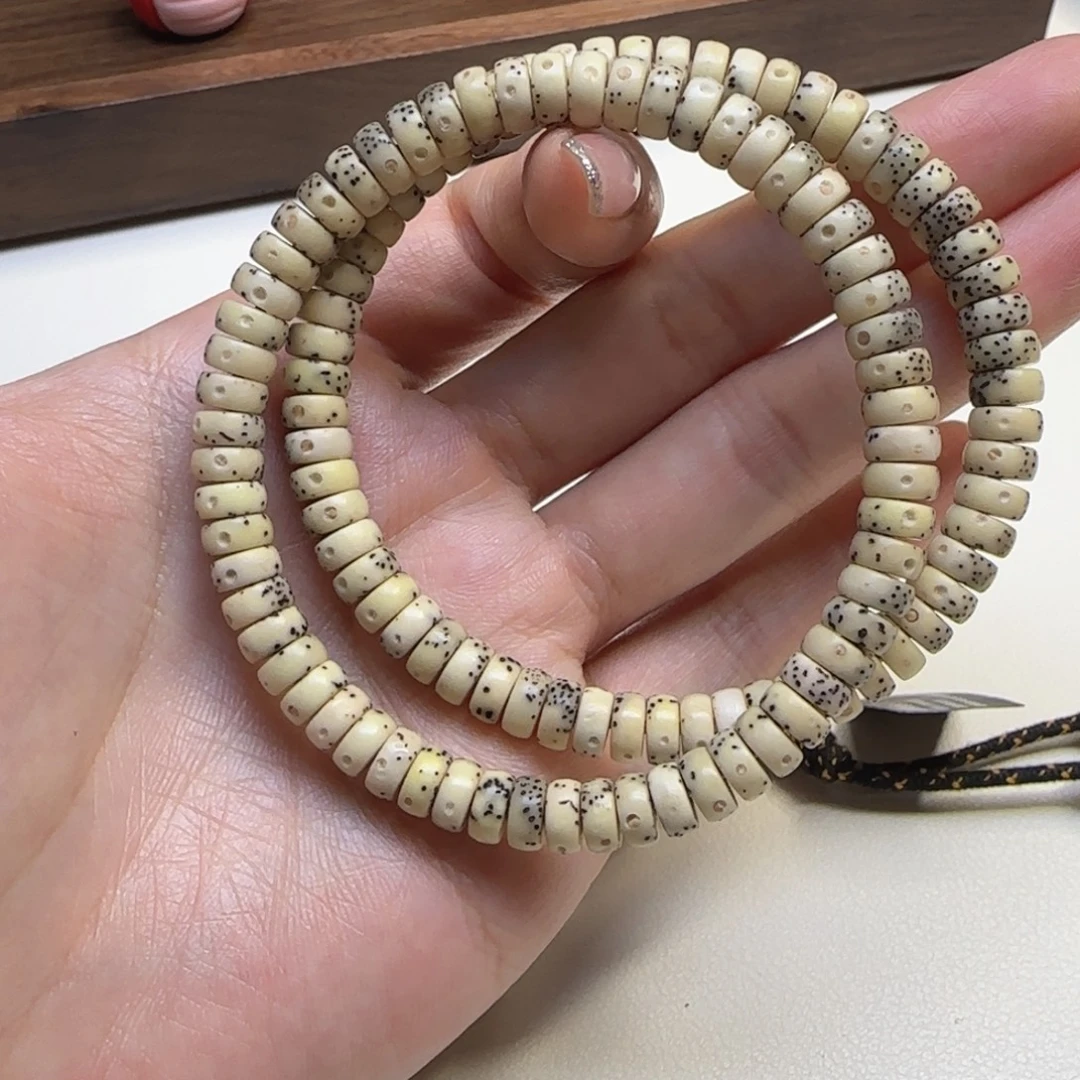 星月菩提手串石玉骨瓷白药片6.8×3