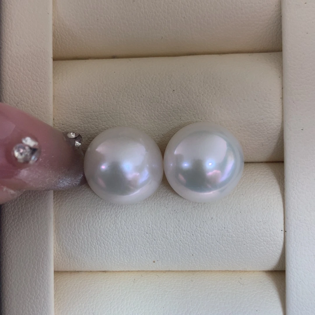 淡水珍珠耳饰银S925镶嵌