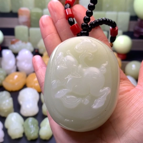 石材方解石手把件