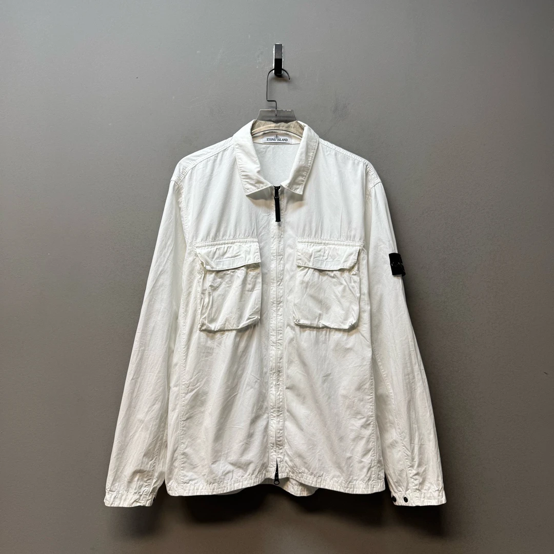 Stone island 石头岛/04842/白色双口袋水洗工装外套 L码