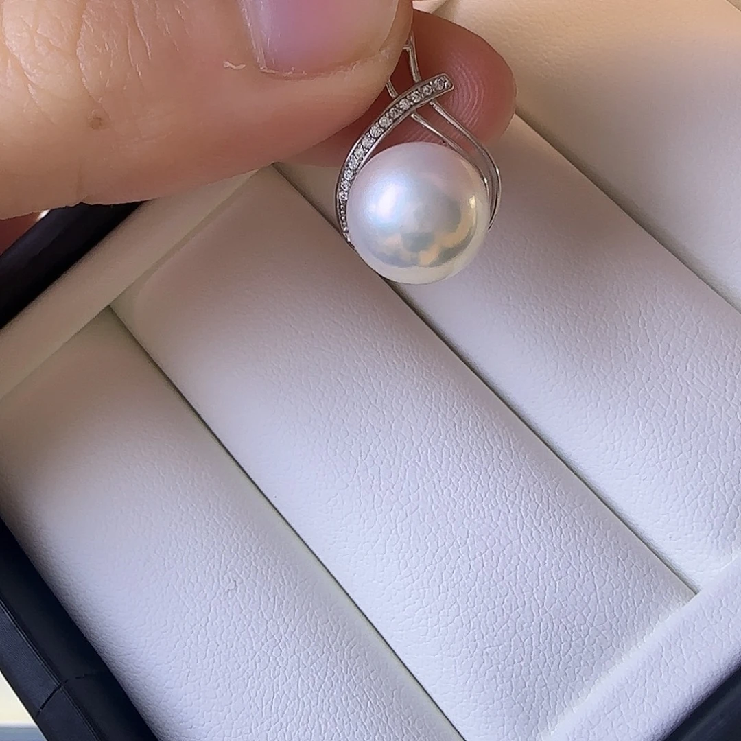 淡水珍珠银S925镶嵌颈饰10～11吊坠