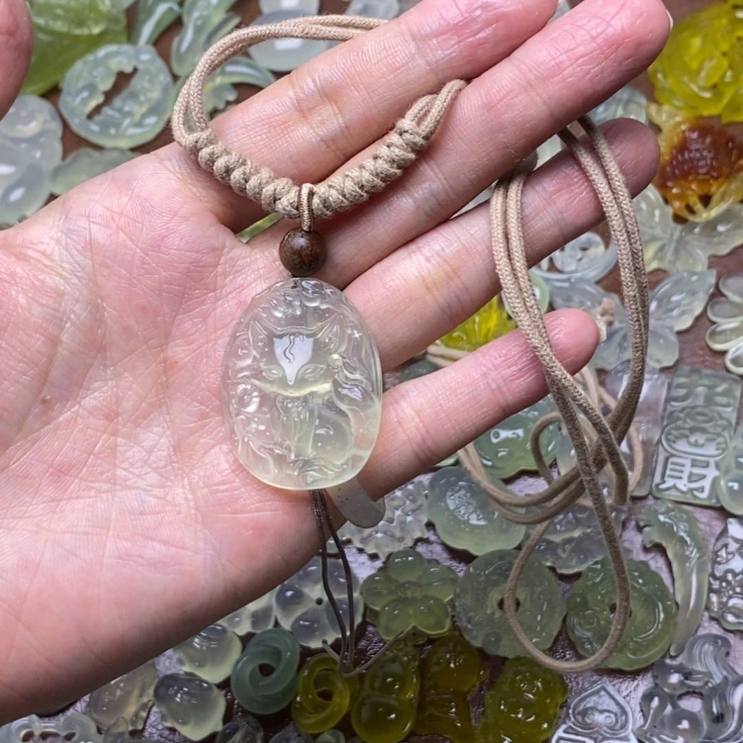 蛇纹石玉合金项链