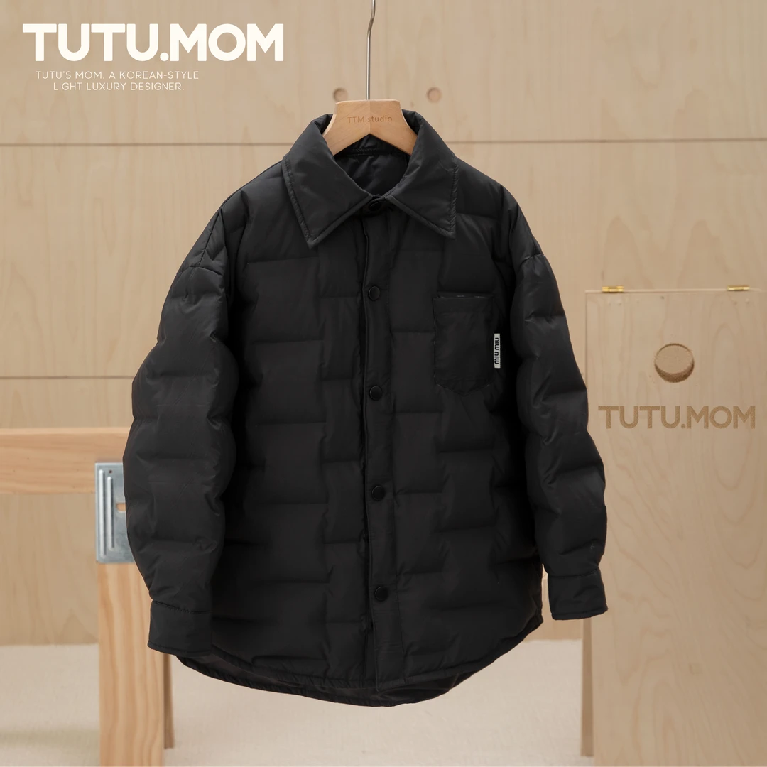 图图妈【学院风轻羽绒外套】男童90白鸭绒羽绒服中大童亲子装外套