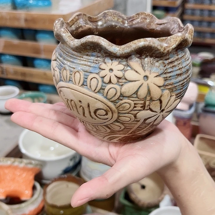 有孔.凑单10元陶瓷花盆发货!