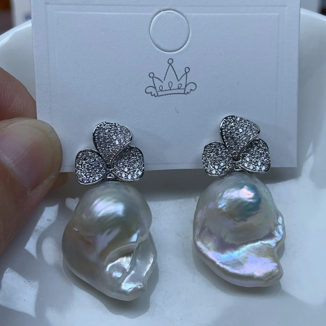 淡水珍珠耳环合金一**风特价358