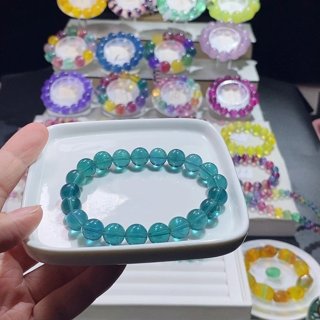 水晶未镶嵌手链孔雀绿9加