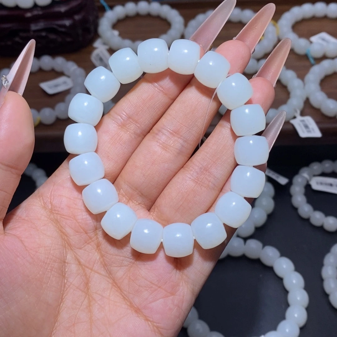 和田玉未镶嵌手链直切卡12