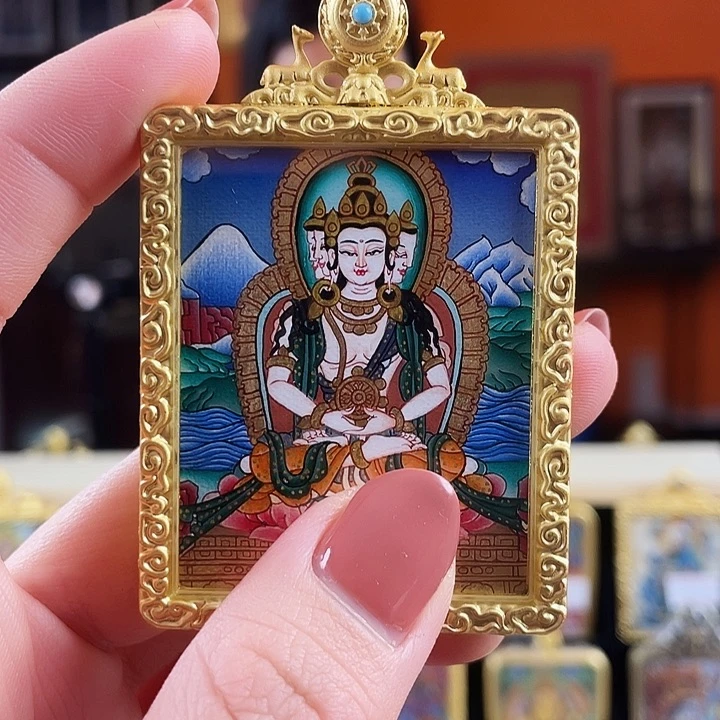 吊坠热贡纯手绘大日