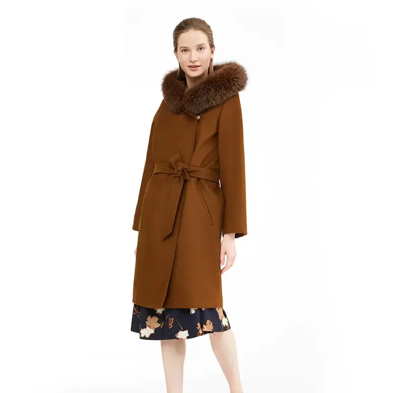 MaxMara【国现 专柜16000】女士连帽大衣外套 Mango 059