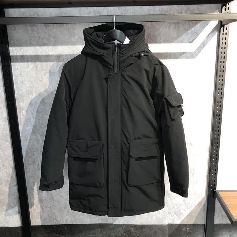A213冬款工装棉服连帽中长款保暖男士外套男款时尚休闲潮流加厚
