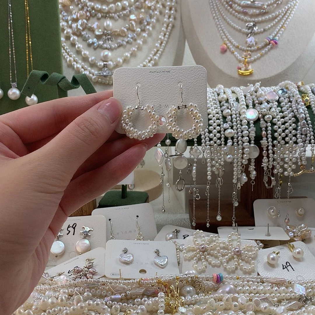 耳饰淡水珍珠银S925镶嵌