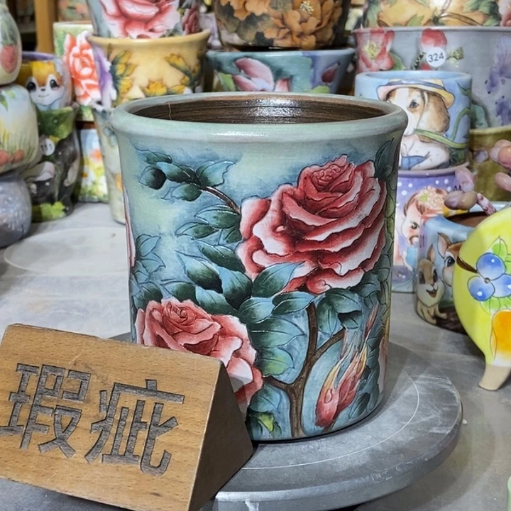 红陶景德镇艺术手绘作品