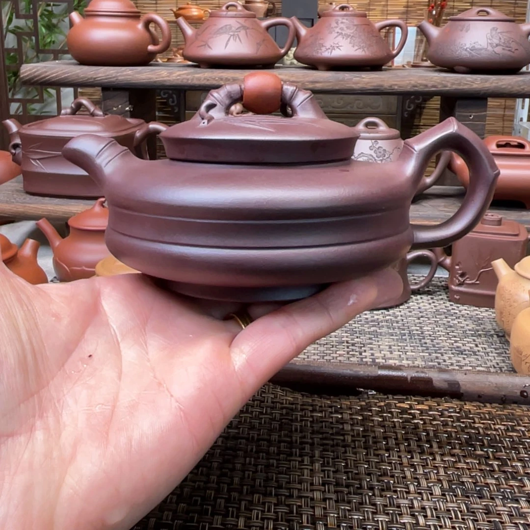 紫砂茶壶宜兴原矿紫砂手工制220