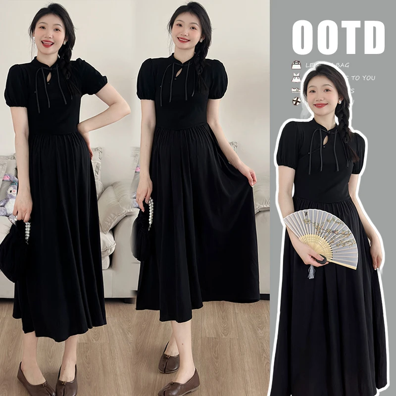 孕妇夏装新中式连衣裙2025新款夏季宽松大码夏天时尚洋气薄款长裙