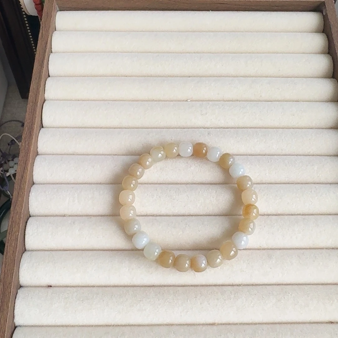 ****吃和田玉未镶嵌手串和田玉糖白手串