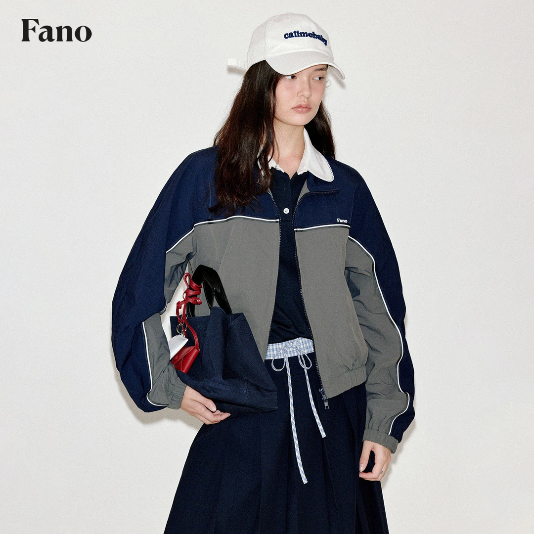 【清仓】高街机能风 拼接撞色弯刀袖防风夹克女FQ25W001