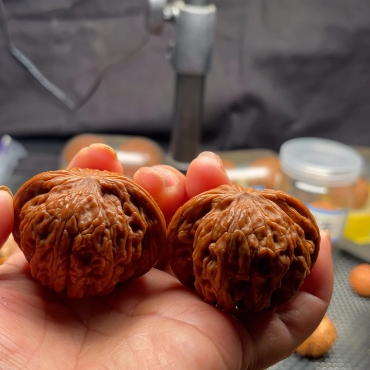 文玩核桃把件全品磨盘48