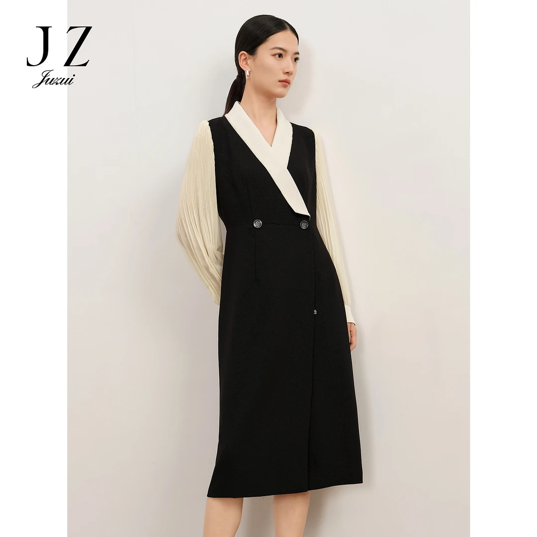 【尚雅专属】商场同款JZ玖姿JWDQ50062显瘦气质通勤OL风连衣裙女