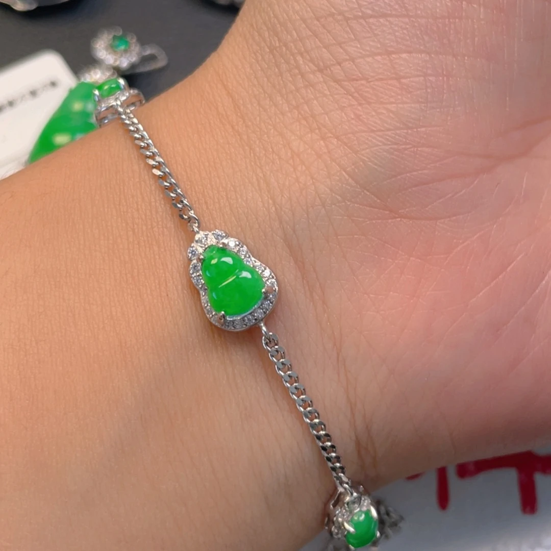 翡翠银S925镶嵌吊坠(不含链)