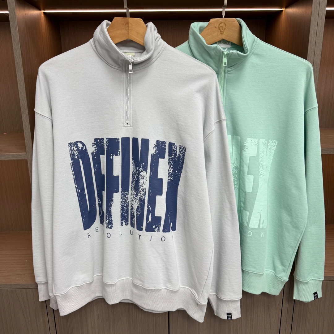 春秋时尚百搭男女同款半拉链套头卫衣D33W02070128