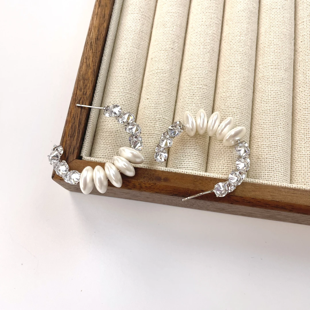 铜合金耳饰 1227气质轻奢时尚百搭复古法式耳钉耳圈