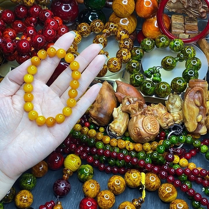 松木琥珀木文玩手串