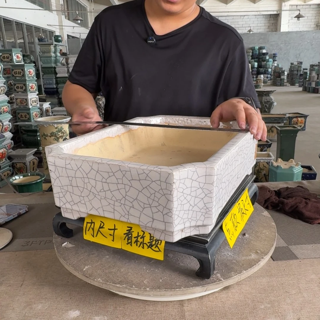 一风堂石湾花盆。微瑕小色点，内口36*26*7
