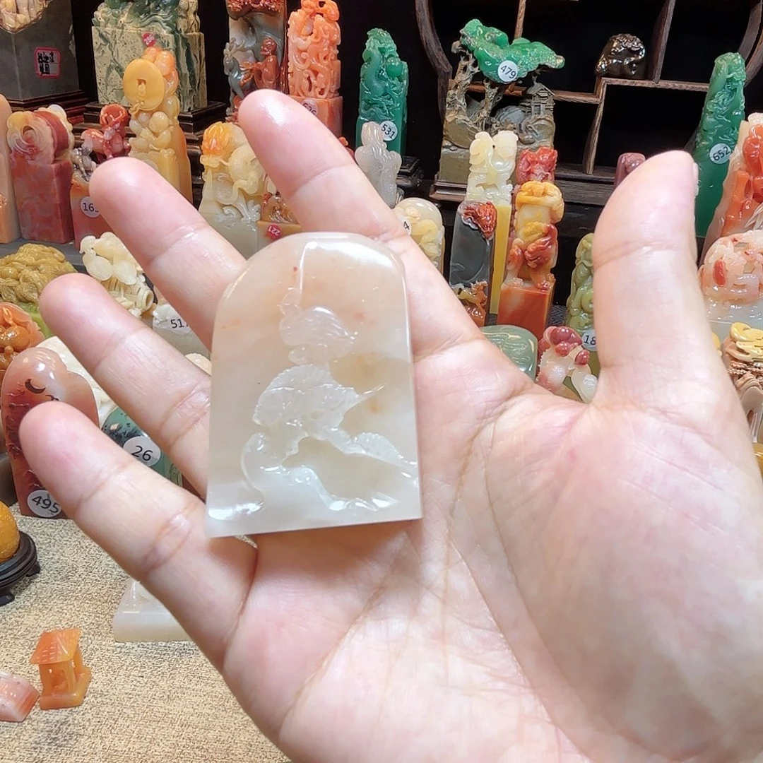 寿山石其他仙鹤扁章