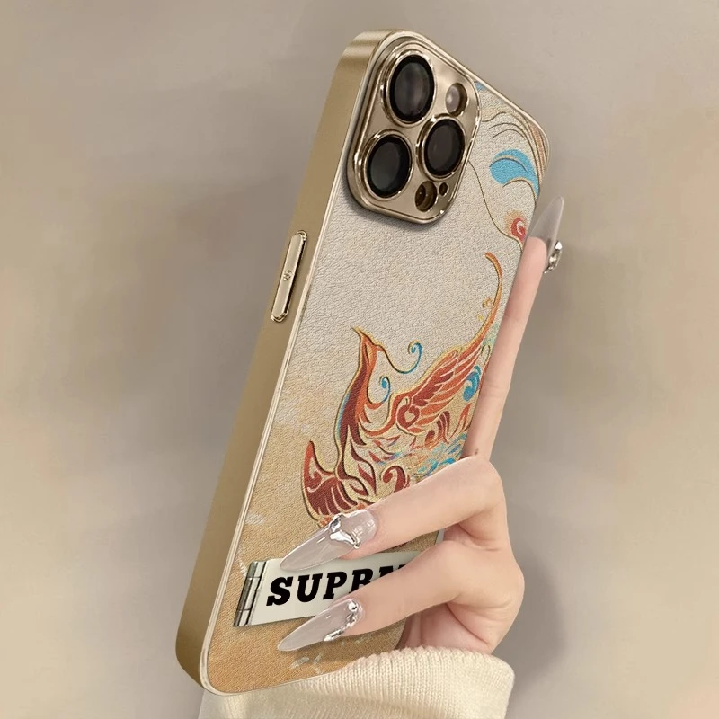 敦煌凤凰适用苹果16promax手机壳iPhone15pro高级感14p国风保护套