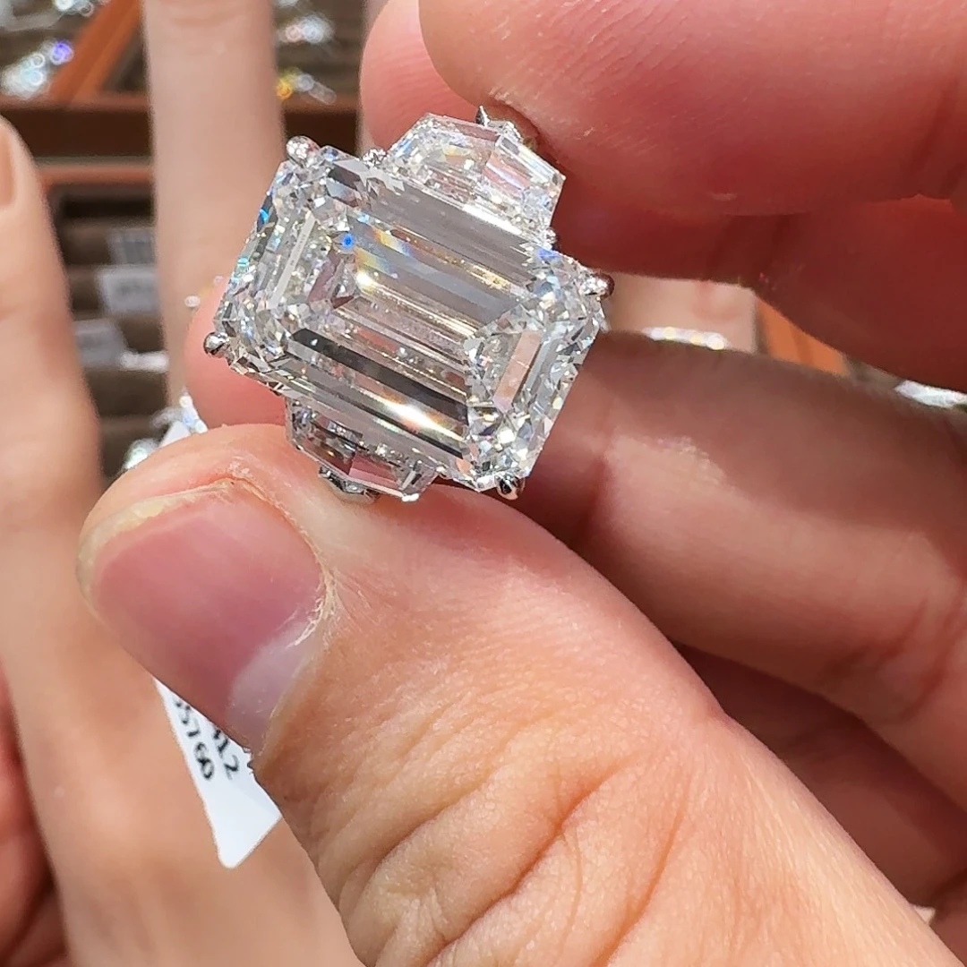 实验室培育钻石铂Pt950镶嵌祖母切