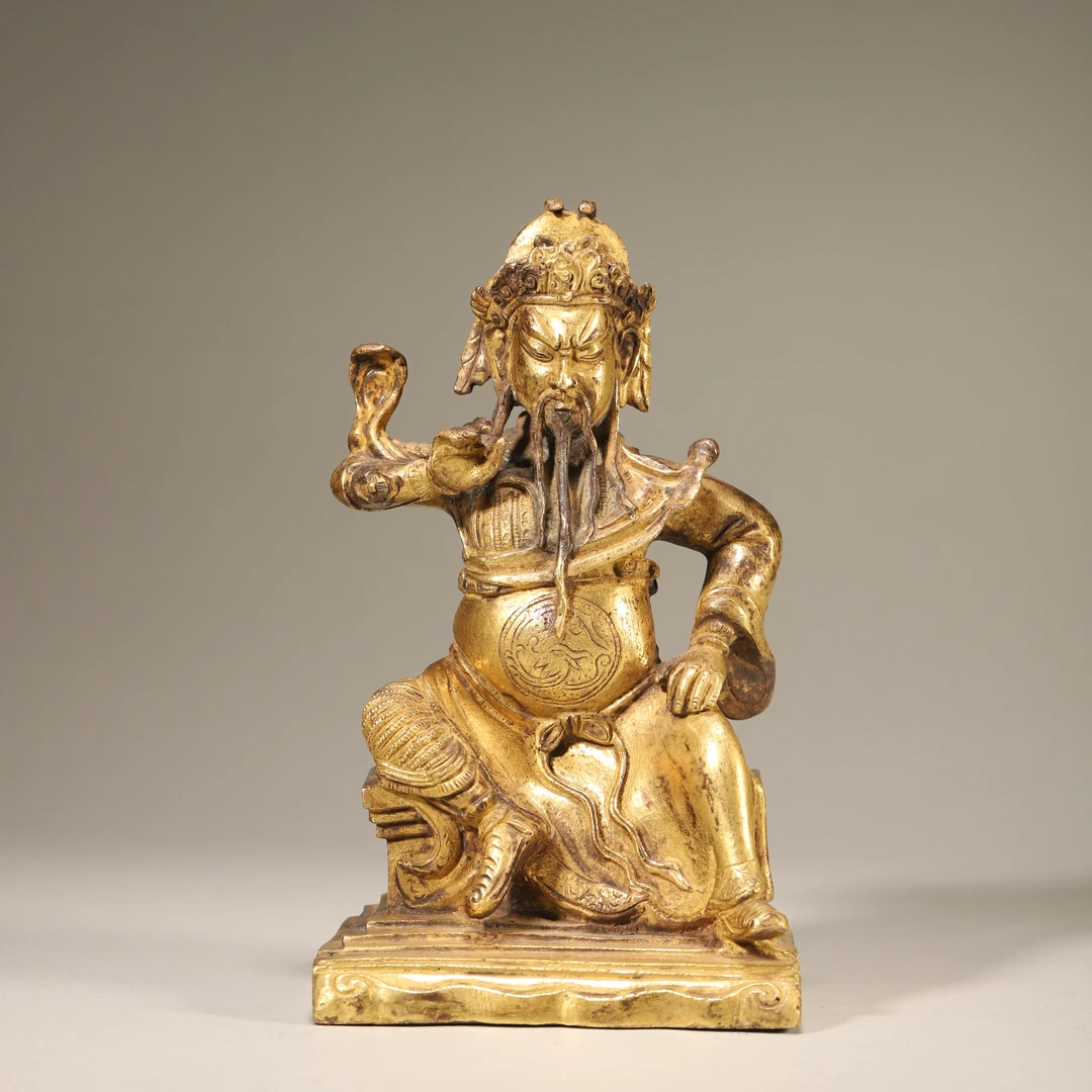 Lot25明代 铜鎏金关公